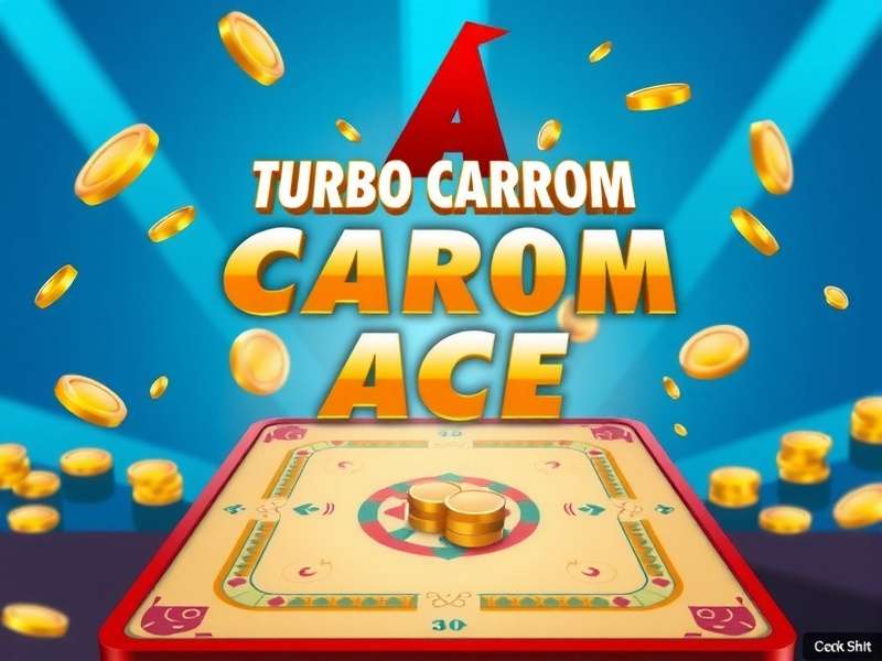 Turbo Carrom Ace - Main Game Screen Turbo Carrom Ace main interface showing vibrant carrom board with digital coins and striker